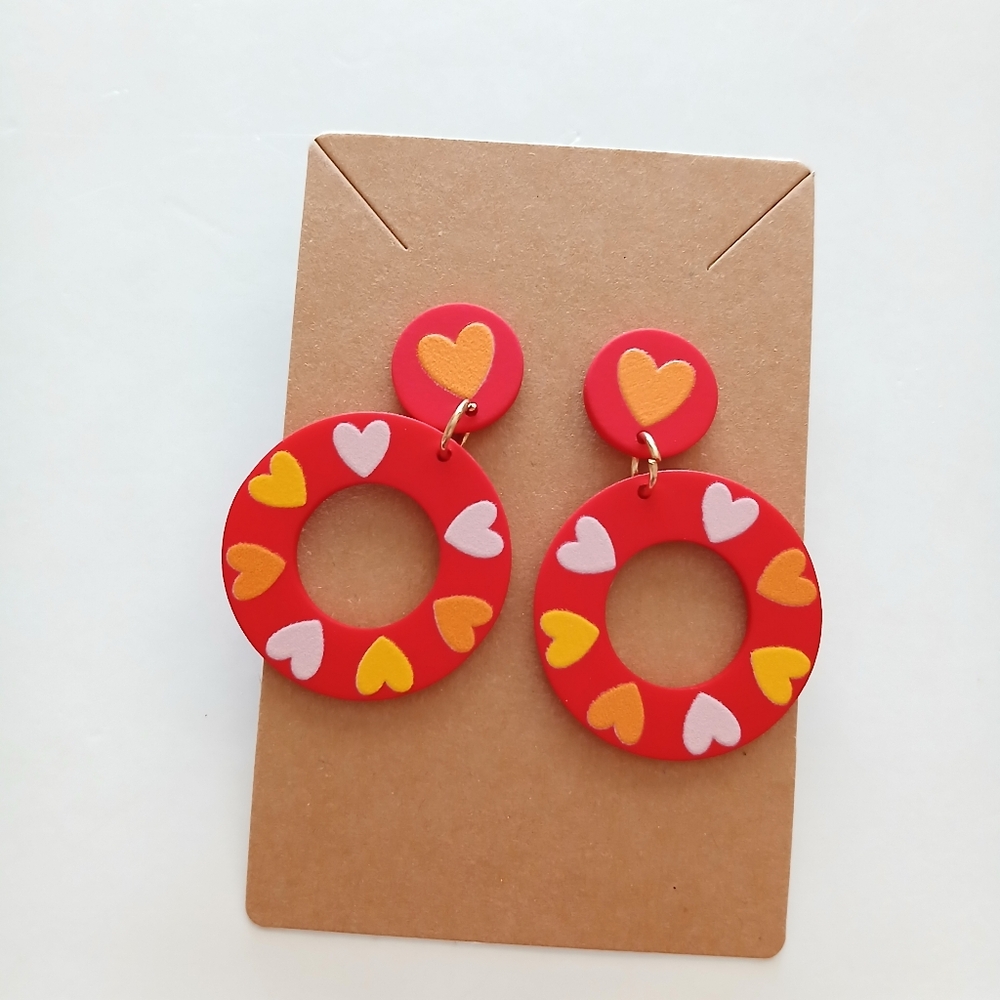 Fashion Jewelry Red Heart Earrings